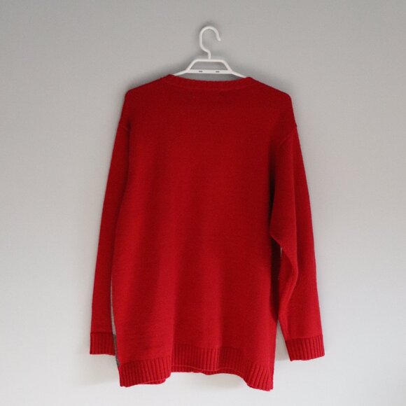 Vintage Penmans Plus Button Down 1X Red Christmas Winter Cardigan Knit Sweater - Picture 2 of 11